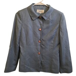 Cresson Lignt Blue Tailored 4 Button Blazer Shoulder Pads Size 55 Korean/ US S